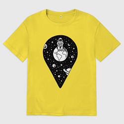 Футболка оверсайз мужская Точка космоса, цвет: желтый