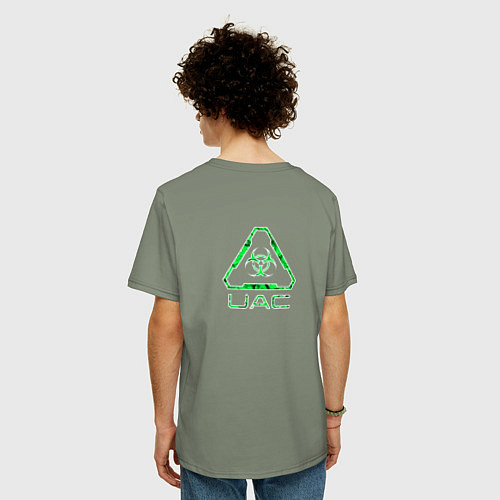 Мужская футболка оверсайз UAC зелёный повреждённый / Авокадо – фото 4