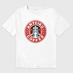 Футболка оверсайз мужская Токийский гуль кофе, цвет: белый