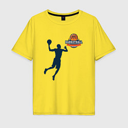 Футболка оверсайз мужская Игрок в баскетбол basketball, цвет: желтый