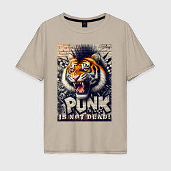 Мужская футболка оверсайз Cool tiger - punks not dead