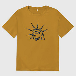 Футболка оверсайз мужская Liberty statue, цвет: горчичный