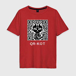 Мужская футболка оверсайз QR-кот