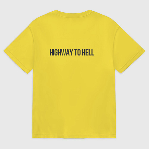 Мужская футболка оверсайз Highway to hell / Желтый – фото 2