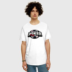 Футболка оверсайз мужская Poker game, цвет: белый — фото 2