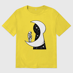 Футболка оверсайз мужская Космос в замочной скважине, цвет: желтый
