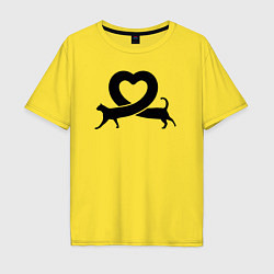 Мужская футболка оверсайз Love cat