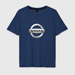 Футболка оверсайз мужская Nissan logo, цвет: тёмно-синий