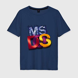 Футболка оверсайз мужская Ms DOS, цвет: тёмно-синий