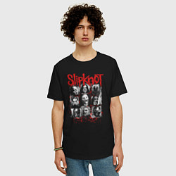 Футболка оверсайз мужская Slipknot rock band, цвет: черный — фото 2