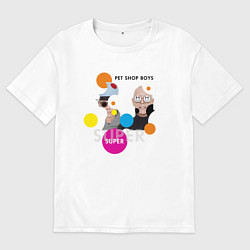 Футболка оверсайз мужская Pet Shop Boys - Super, цвет: белый