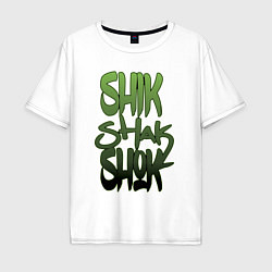 Футболка оверсайз мужская Shik shak shok - в стиле граффити, цвет: белый
