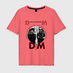 Футболка оверсайз мужская Depeche Mode - Tour memento mori, цвет: коралловый