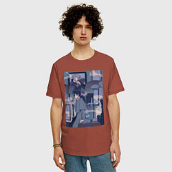 Футболка оверсайз мужская Патриотизм Джеймс Мориарти, цвет: кирпичный — фото 2