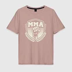 Футболка оверсайз мужская Кулак MMA, цвет: пыльно-розовый