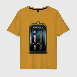 Футболка оверсайз мужская Tardis Sherlock, цвет: горчичный