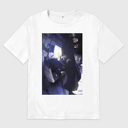 Футболка оверсайз мужская Магическая битва Сатору Годзё Сугуру Гэто, цвет: белый