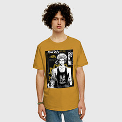 Футболка оверсайз мужская Повесть о конце света Будда бог просветления, цвет: горчичный — фото 2