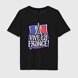 Футболка оверсайз мужская Viva la France, цвет: черный