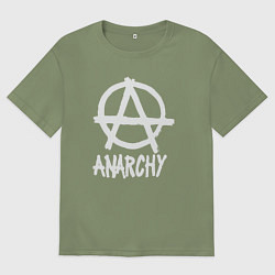 Футболка оверсайз мужская Символ анархизма, цвет: авокадо
