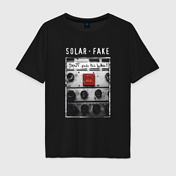 Мужская футболка оверсайз Solar Fake - Dont push the button