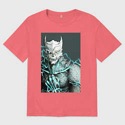 Футболка оверсайз мужская Кайдзю номер восемь, цвет: коралловый