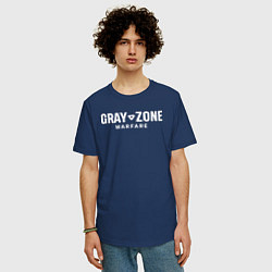 Футболка оверсайз мужская Gray zone warfare logo, цвет: тёмно-синий — фото 2