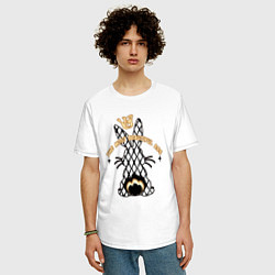 Футболка оверсайз мужская Кролик - самая красивая попа, цвет: белый — фото 2