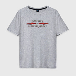 Футболка оверсайз мужская Songs of conquest logo, цвет: меланж