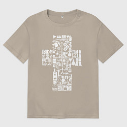 Футболка оверсайз мужская Depeche mode - logo, symbolism, цвет: миндальный