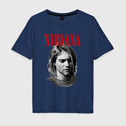 Футболка оверсайз мужская Nirvana kurt donald cobain, цвет: тёмно-синий