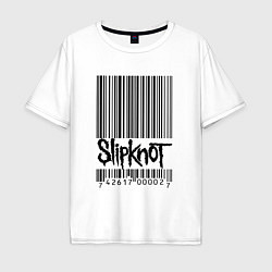Футболка оверсайз мужская Группа Slipknot, цвет: белый