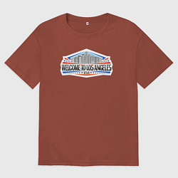 Футболка оверсайз мужская Welcome to LA, цвет: кирпичный