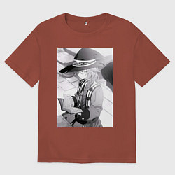 Футболка оверсайз мужская Реинкарнация безработного Рокси Мигурдия учитель м, цвет: кирпичный