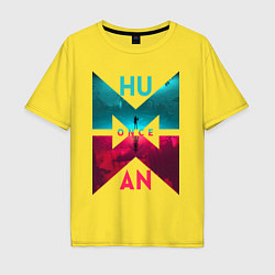 Мужская футболка оверсайз Once human logotype