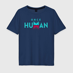 Мужская футболка оверсайз Once human logo