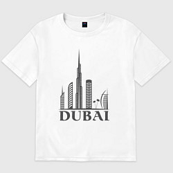 Футболка оверсайз мужская Dubai city style, цвет: белый