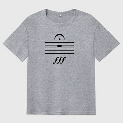 Футболка оверсайз мужская Ffff тишина чёрный, цвет: меланж