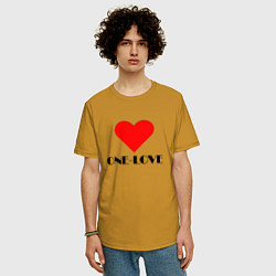 Футболка оверсайз мужская One - love, цвет: горчичный — фото 2