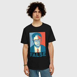Футболка оверсайз мужская Dwight false - офис, цвет: черный — фото 2