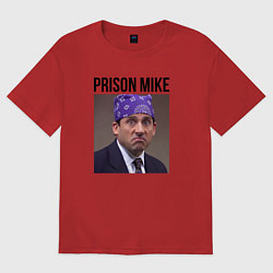 Футболка оверсайз мужская Prison mike Michael Scott - офис, цвет: красный