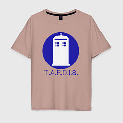 Футболка оверсайз мужская Blue tardis, цвет: пыльно-розовый