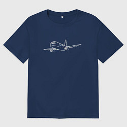 Футболка оверсайз мужская Суперджет-100 белый, цвет: тёмно-синий