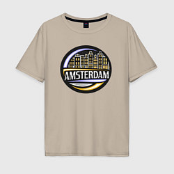 Футболка оверсайз мужская City Amsterdam, цвет: миндальный