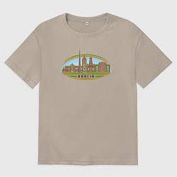 Футболка оверсайз мужская Город Дублин, цвет: миндальный