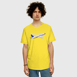 Футболка оверсайз мужская Опытный самолет SJ-100 ВС 95157, цвет: желтый — фото 2