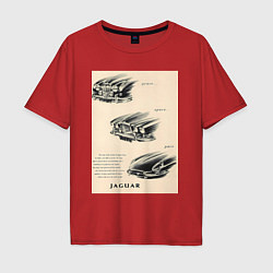 Мужская футболка оверсайз Автомобиль Jaguar