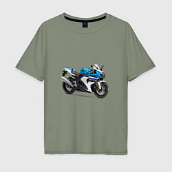 Мужская футболка оверсайз Крутой спортивный мотоцикл