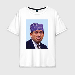 Футболка оверсайз мужская Michael Scott - Prison mike the office meme, цвет: белый