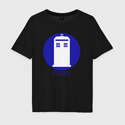 Футболка оверсайз мужская Tardis police, цвет: черный